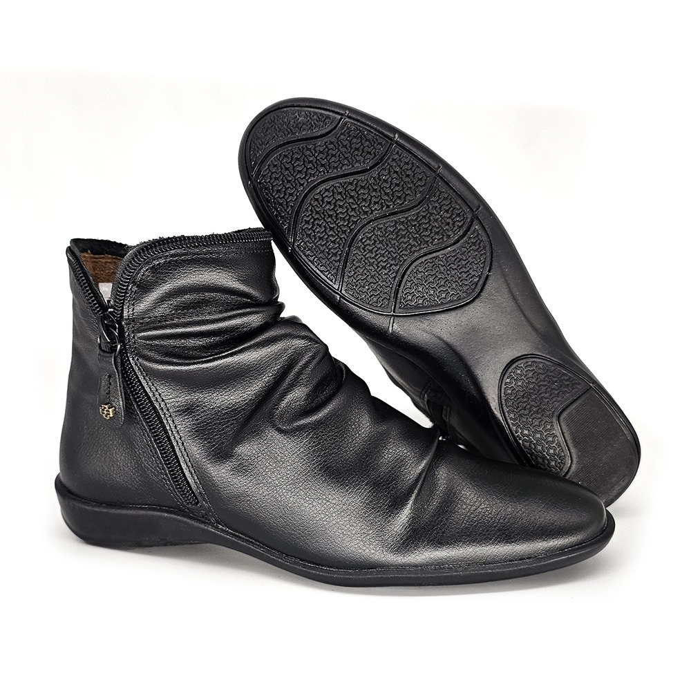 Bota Feminina ANG811E Couro Preto Preto 2