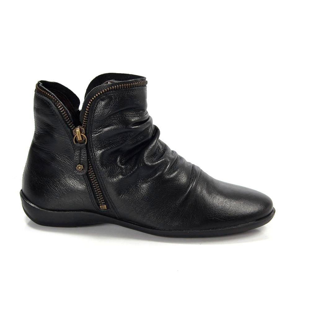 Bota Feminina ANG811 Couro Preto