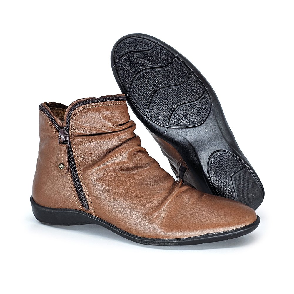 Bota Feminina ANG811E Couro Mogno Marrom 2