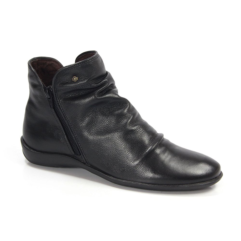 Bota Feminina ANG820 Couro Preto Preto 3