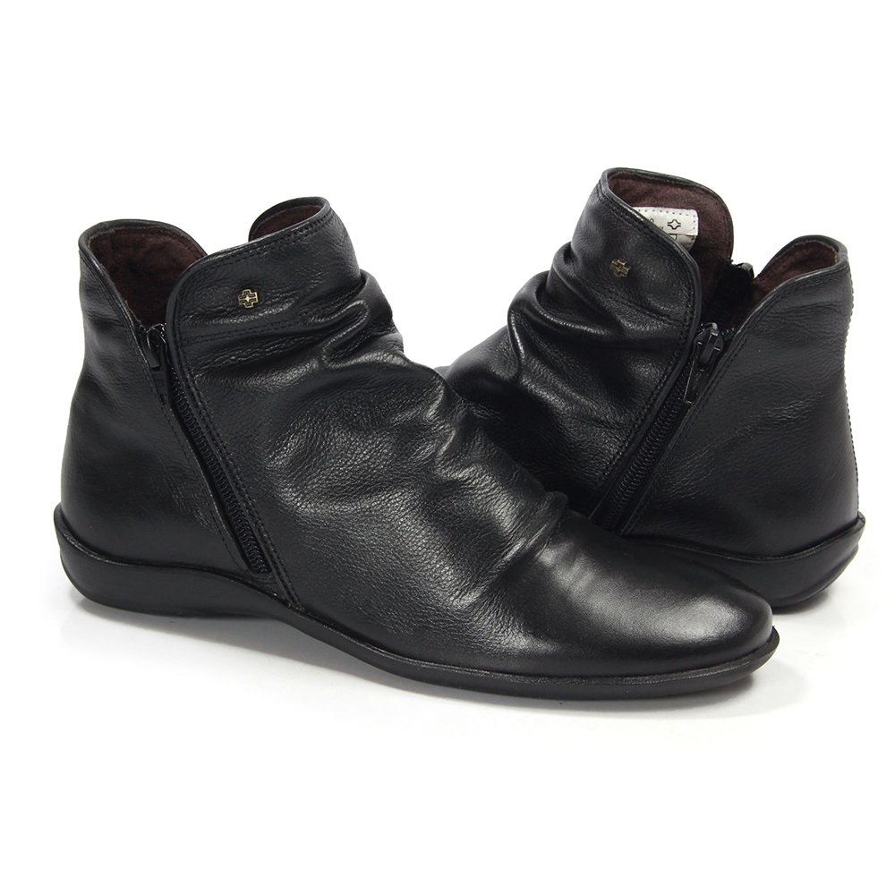 Bota Feminina ANG820 Couro Preto Preto 4
