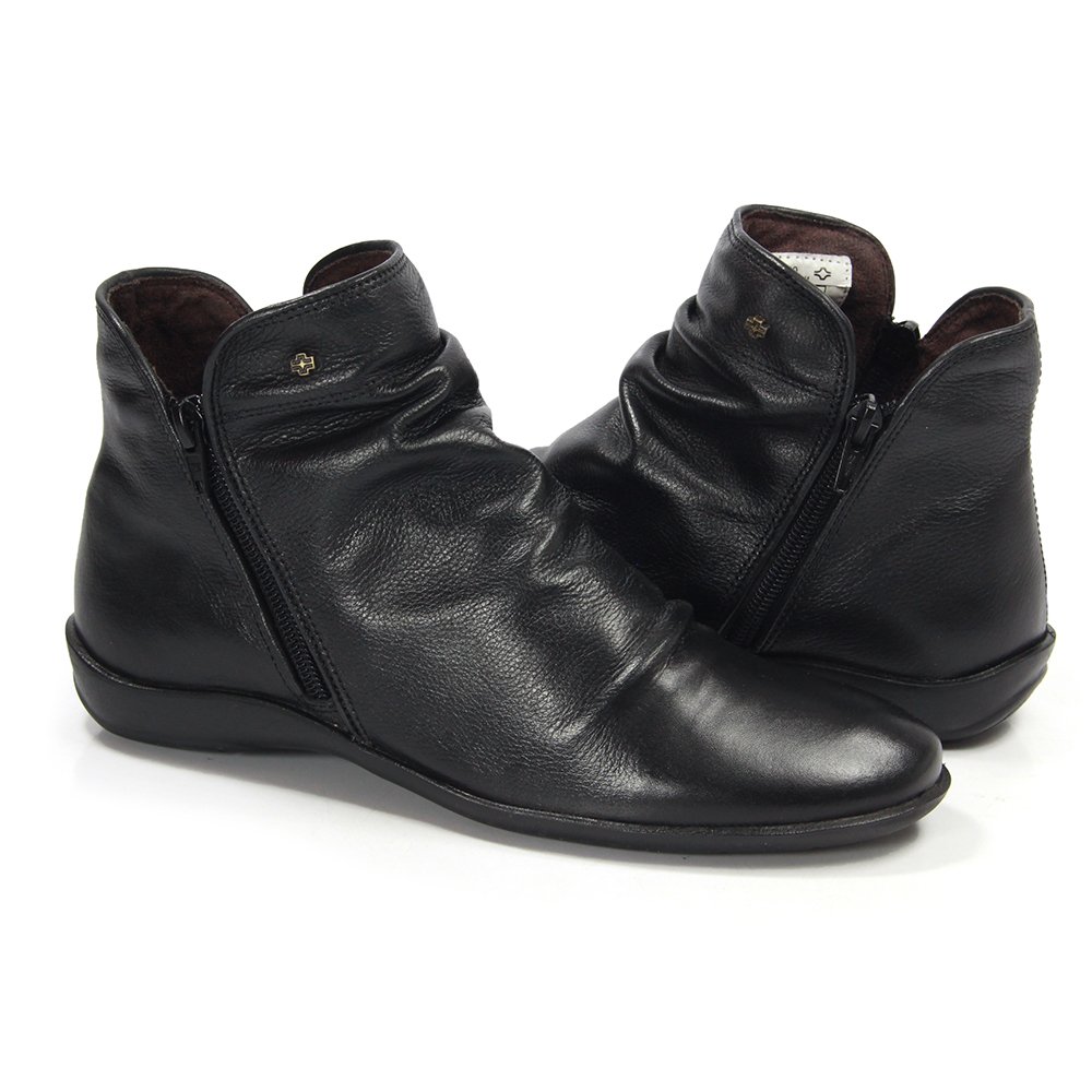 Bota Feminina ANG820E Couro Preto Preto 2
