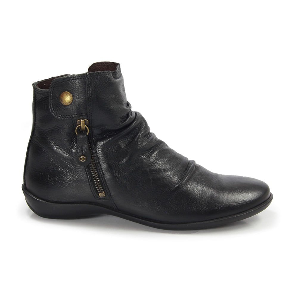 Bota Feminina ANG867 Couro Preto