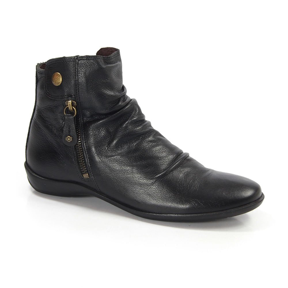 Bota Feminina ANG867 Couro Preto Preto 3