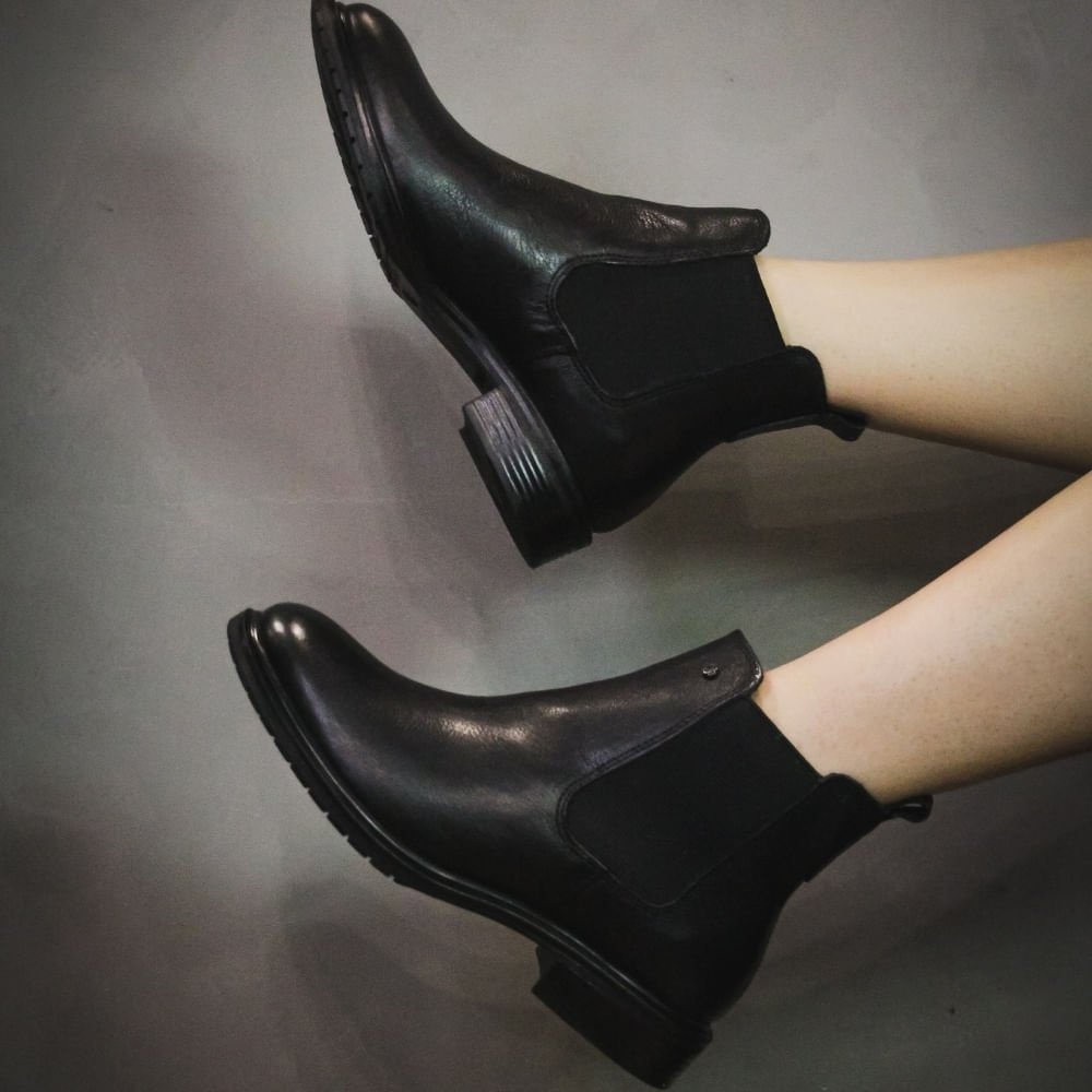 Bota Feminina DIA024 Couro Preto Preto 2
