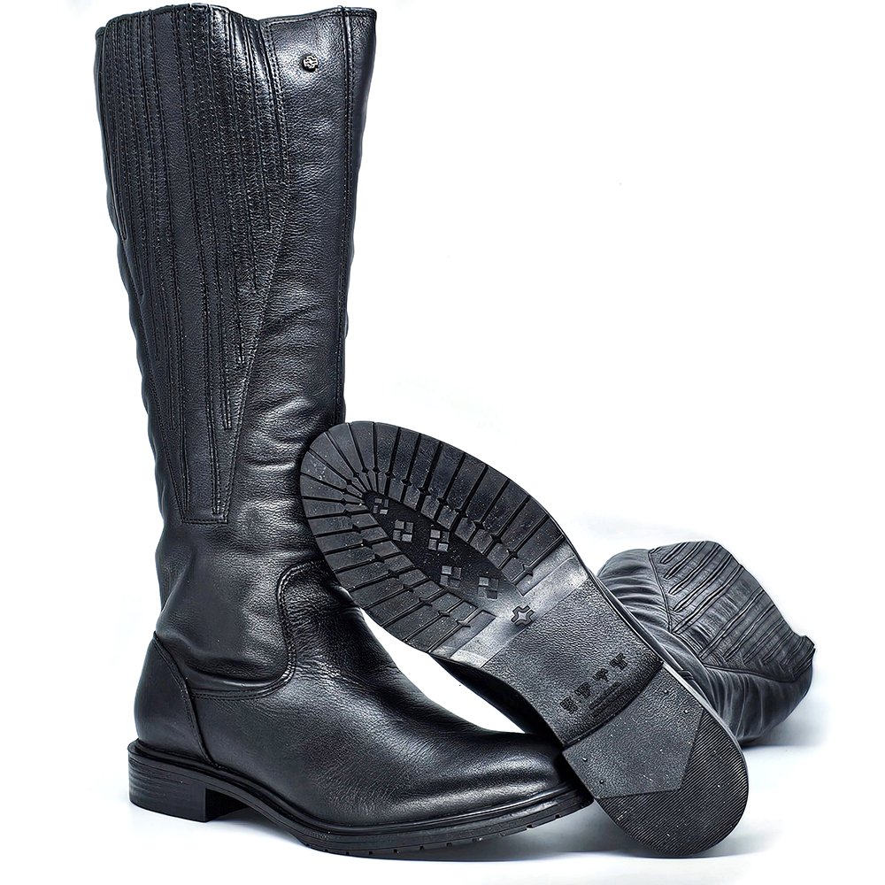 Bota Feminina DIA027 Couro Preto Preto 4