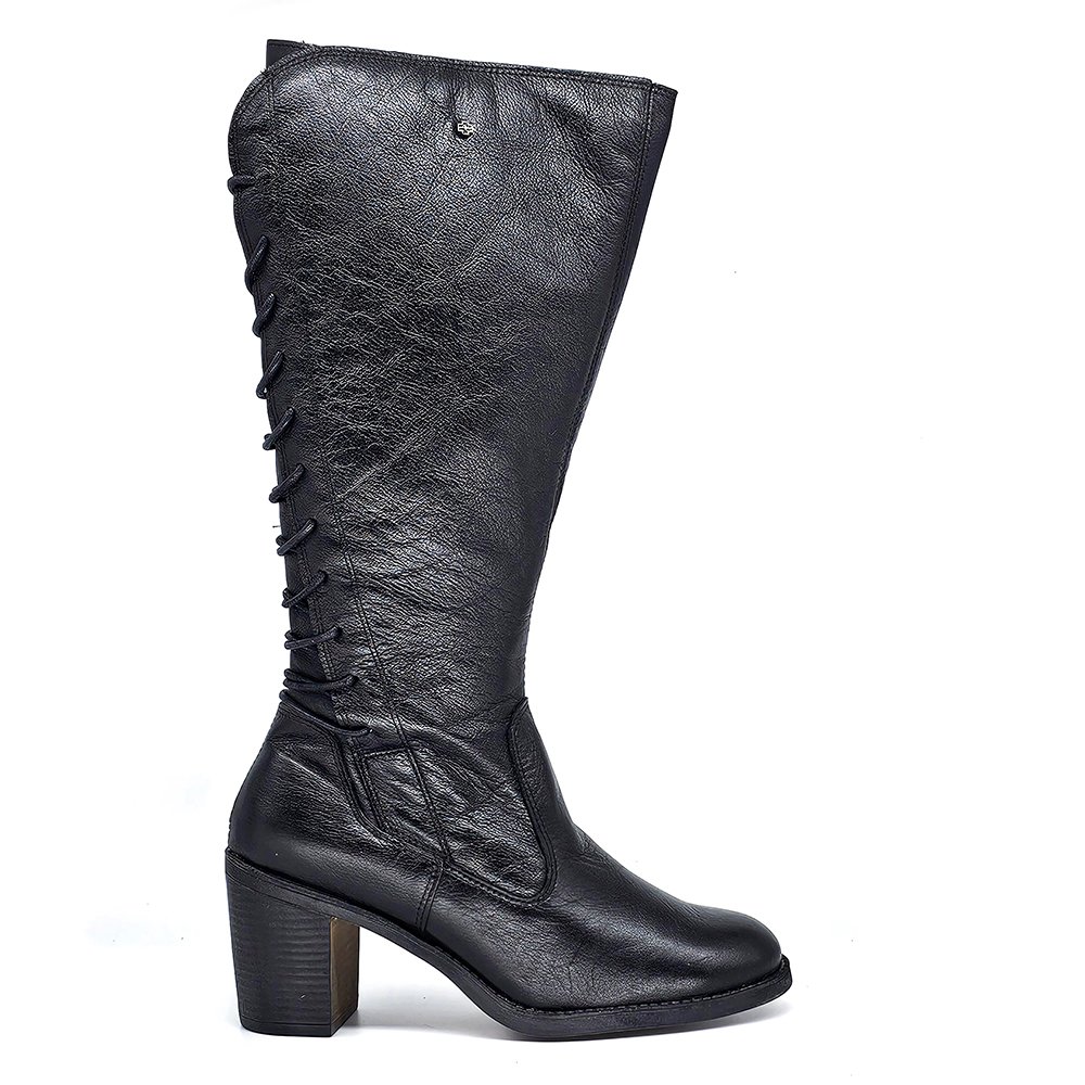 Bota Feminina ELO003 Couro Preto