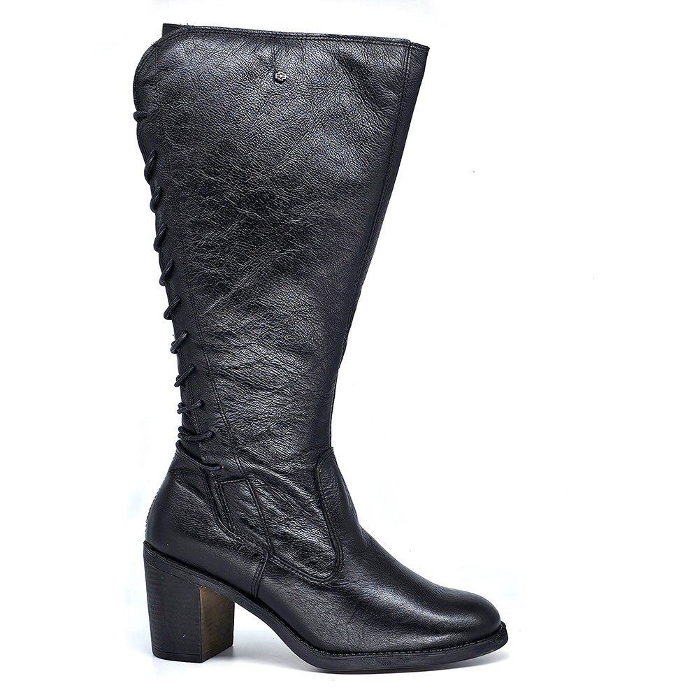 Bota Feminina ELO003 Couro Preto Preto 2