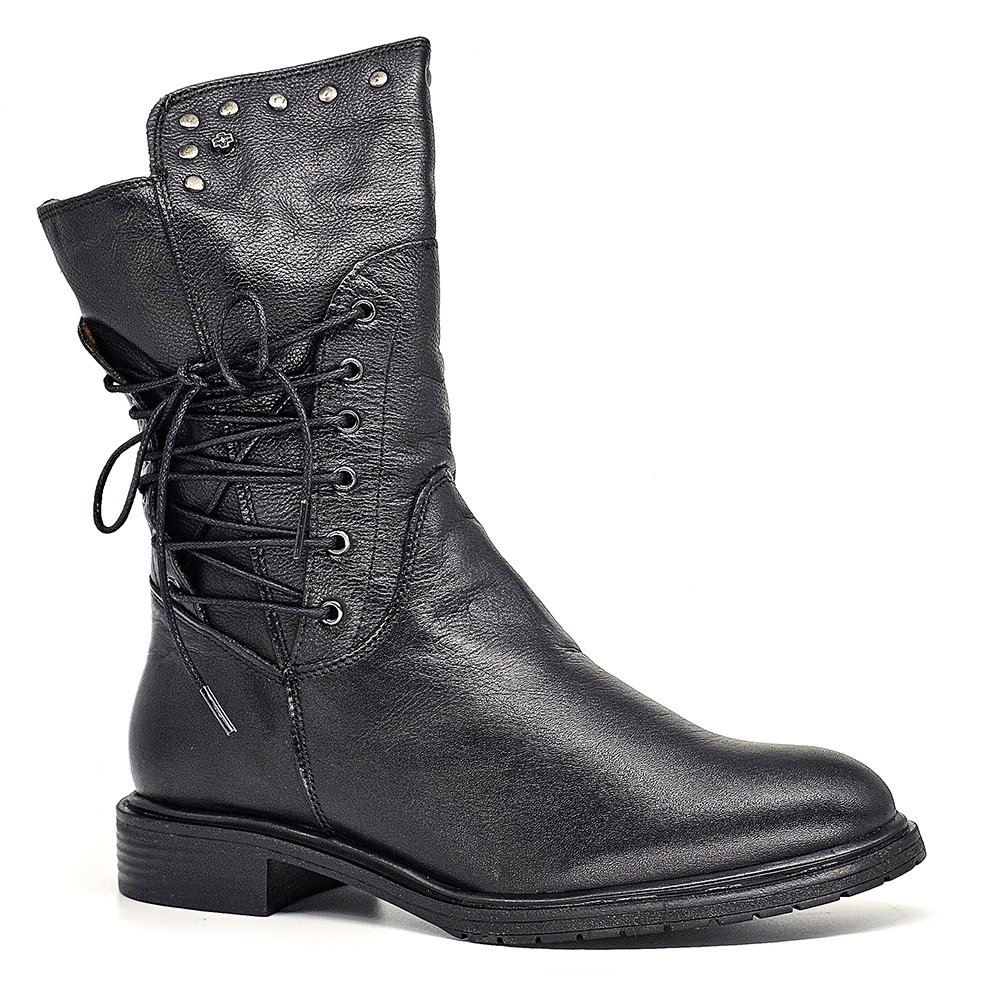 Bota Feminina DIA028 Couro Preto Preto 2