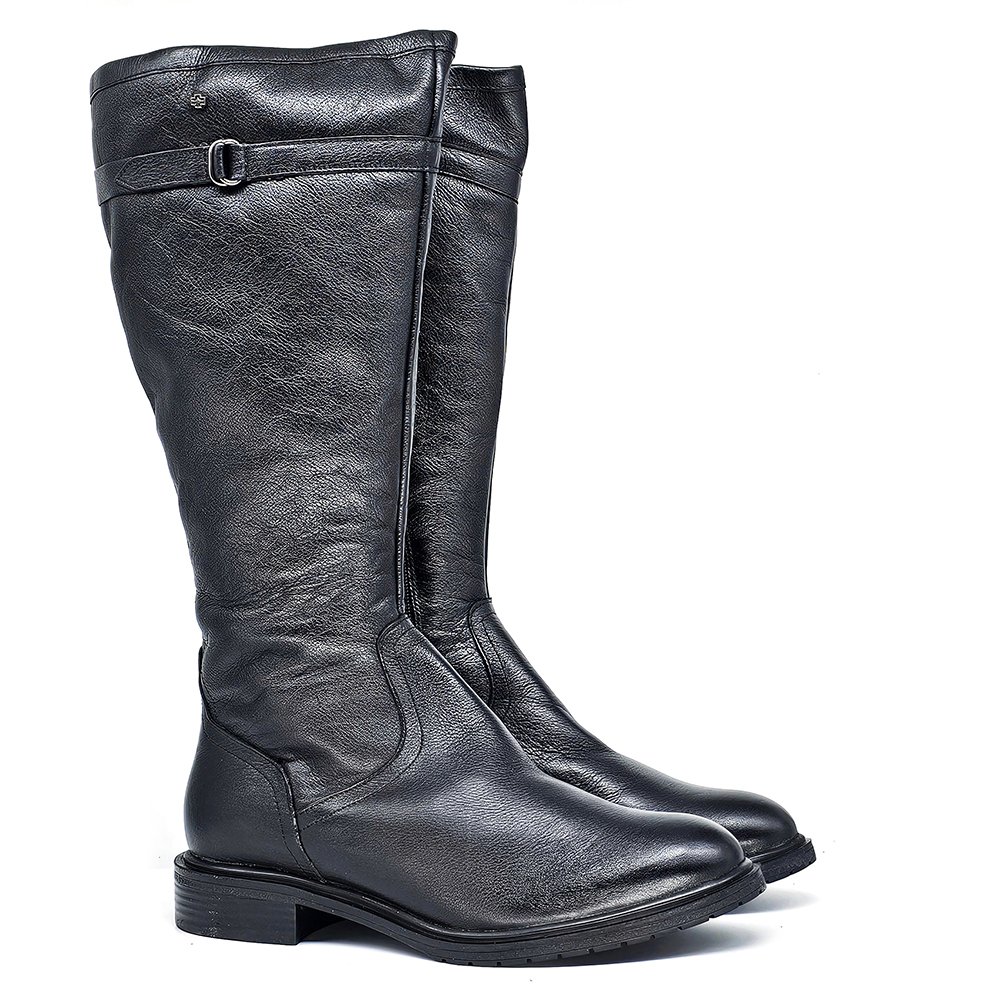 Bota Feminina DIA030 Couro Preto Preto 3