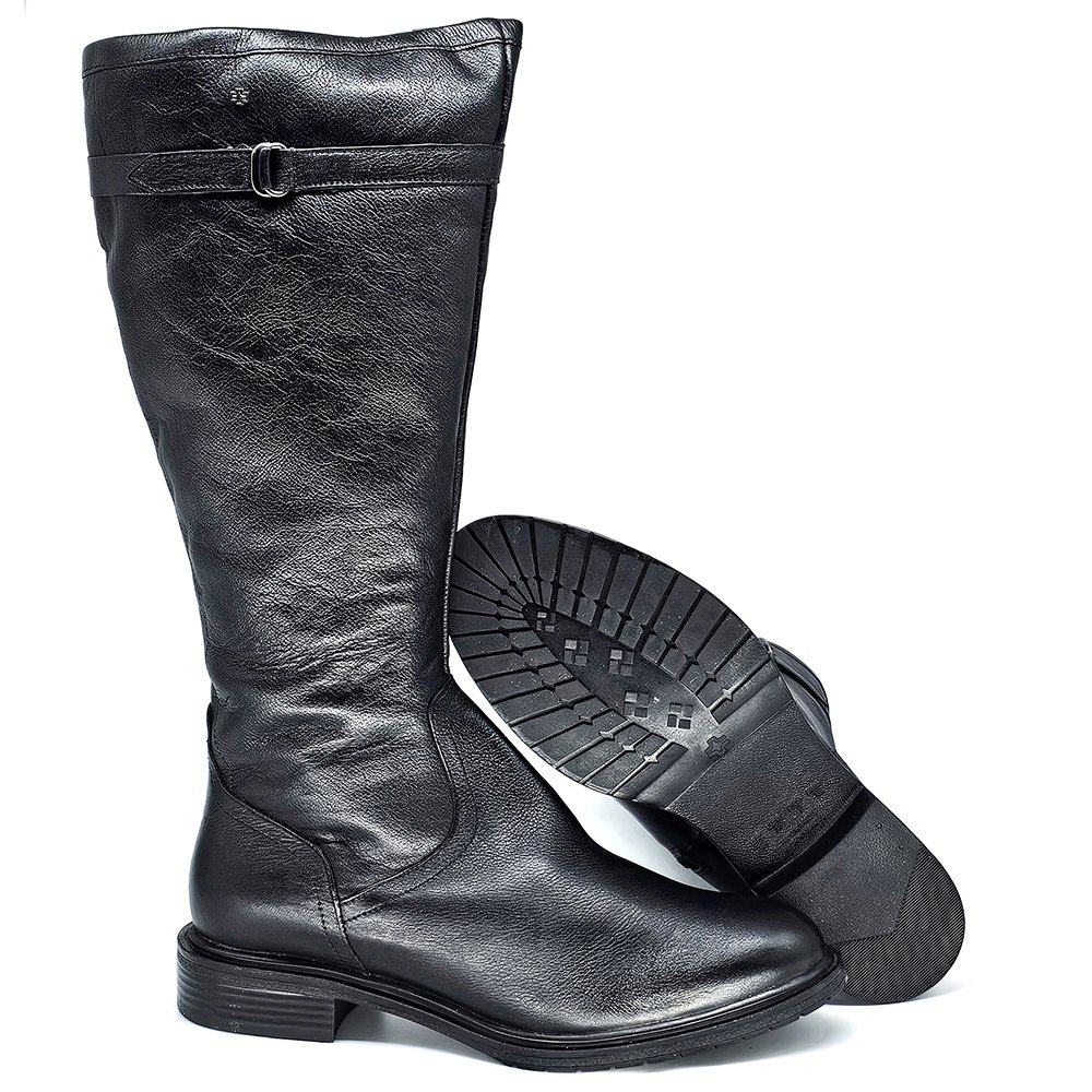 Bota Feminina DIA030 Couro Preto Preto 4