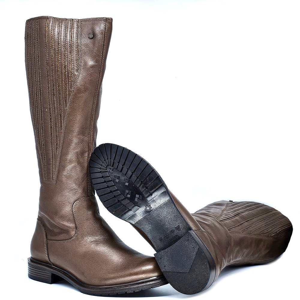 Bota Feminina DIA027 Couro Terracota Marrom 4