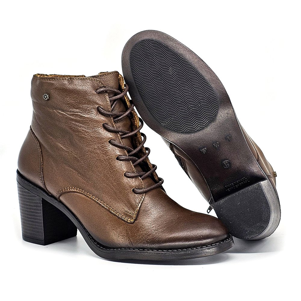 Bota Feminina JUD004 Couro Terracota Ferrugem Marrom 4