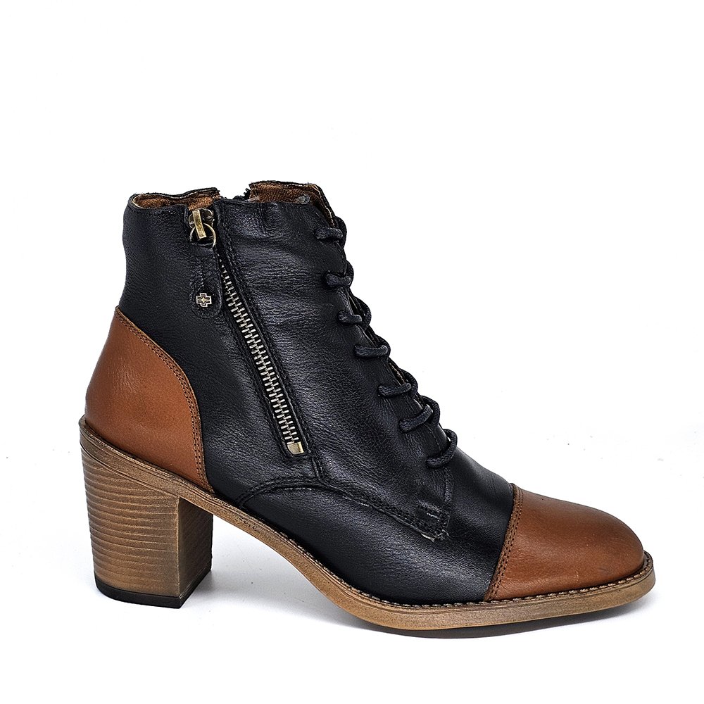 Bota Feminina ELO005 Couro Tan Preto
