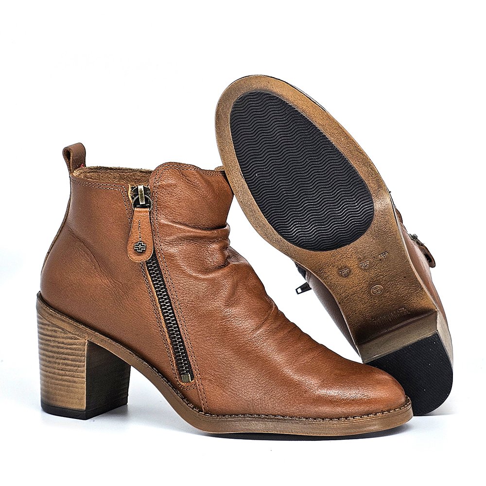 Bota Feminina JUD002 Couro Tan Marrom 3