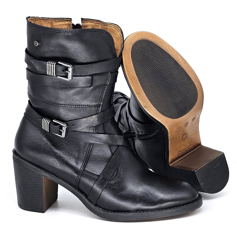 Bota Feminina ELO002 Couro Preto Preto 3
