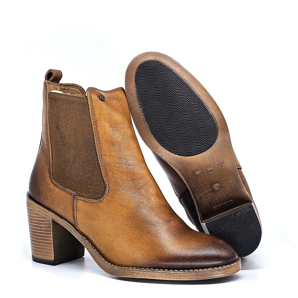 Bota Feminina JUD005 Couro Tan Ferrugem Marrom 4