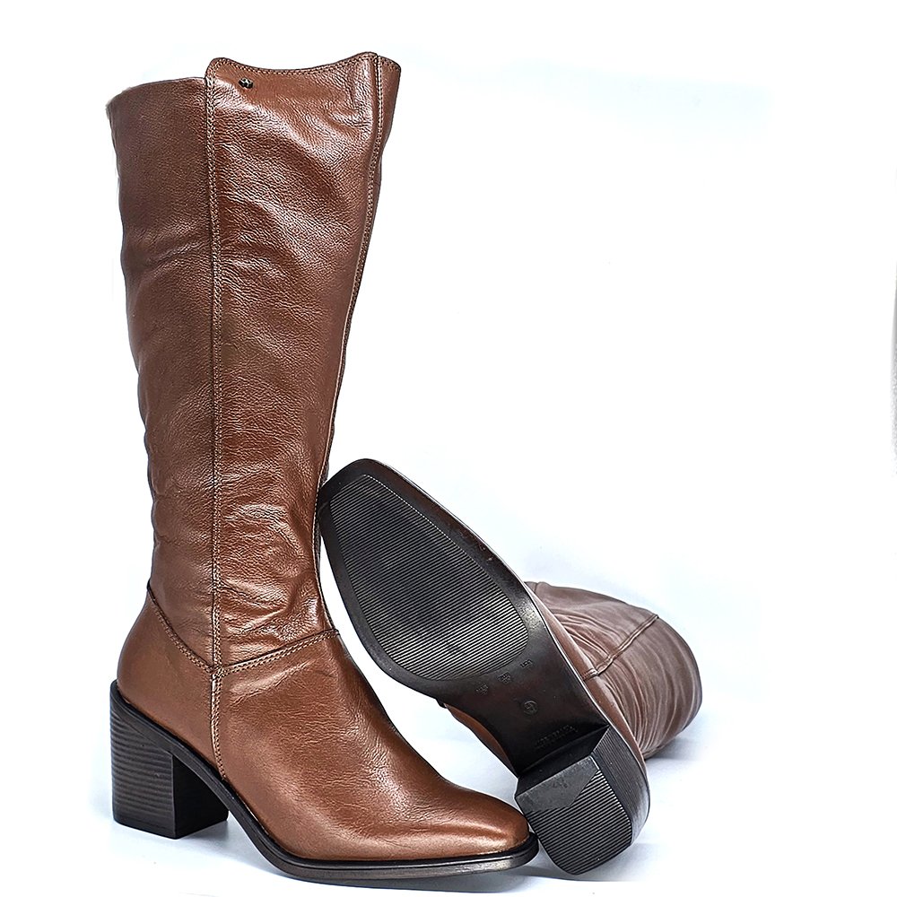 Bota Feminina KAR002 Couro Mogno Marrom 3