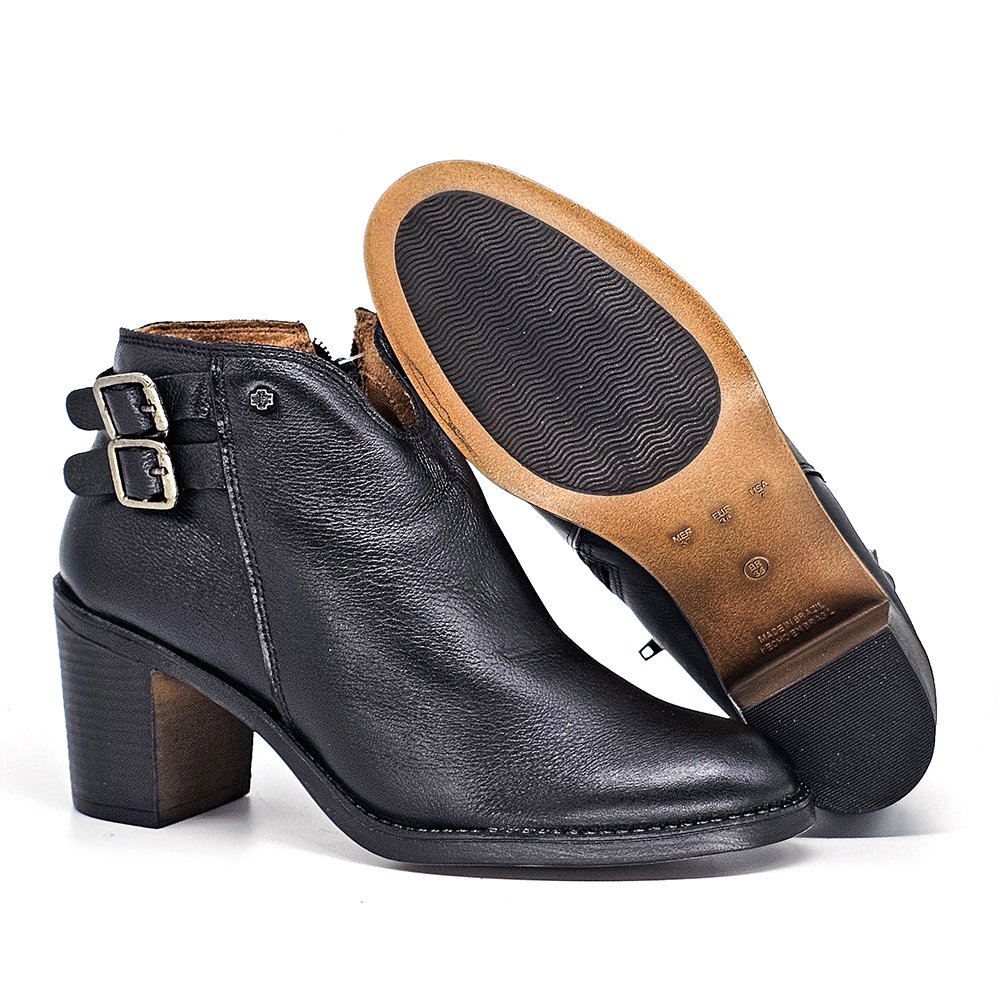 Bota Feminina JUD006 Couro Preto Preto 4