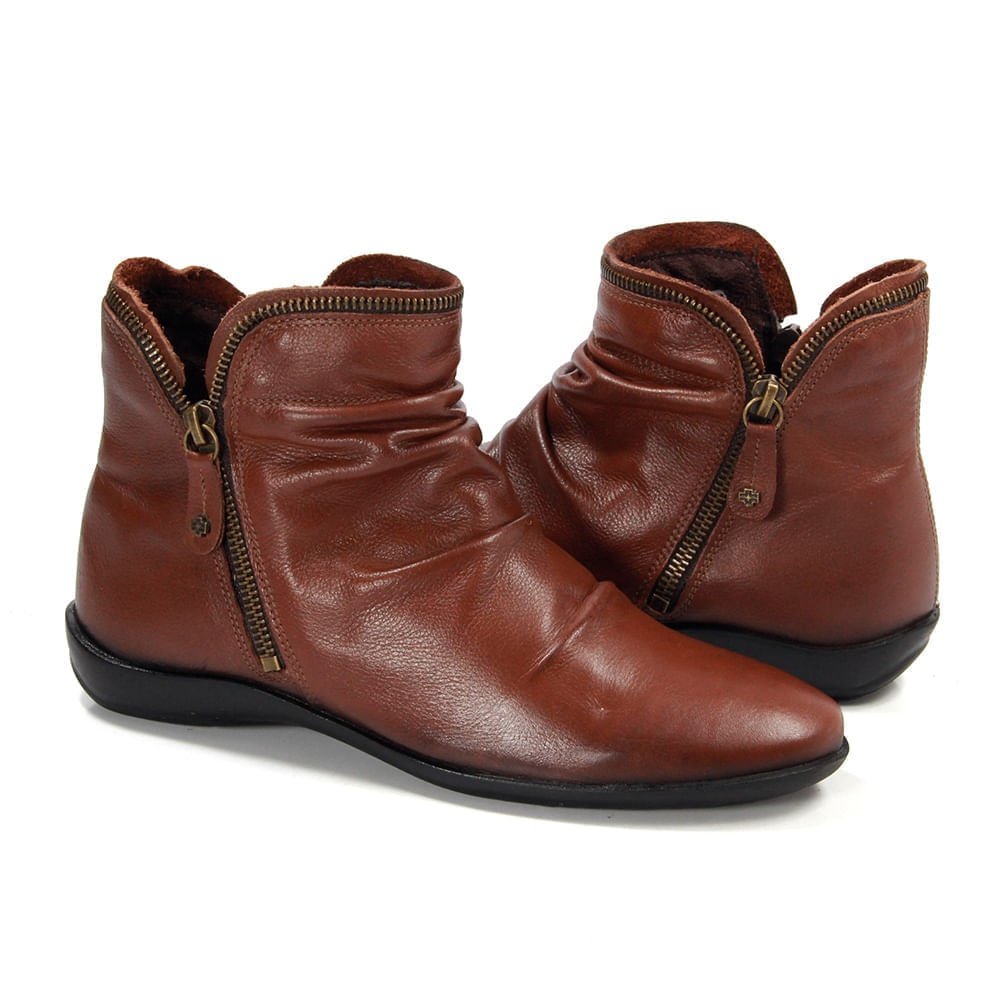Bota Feminina ANG811 Couro Comfort Mogno Marrom 3