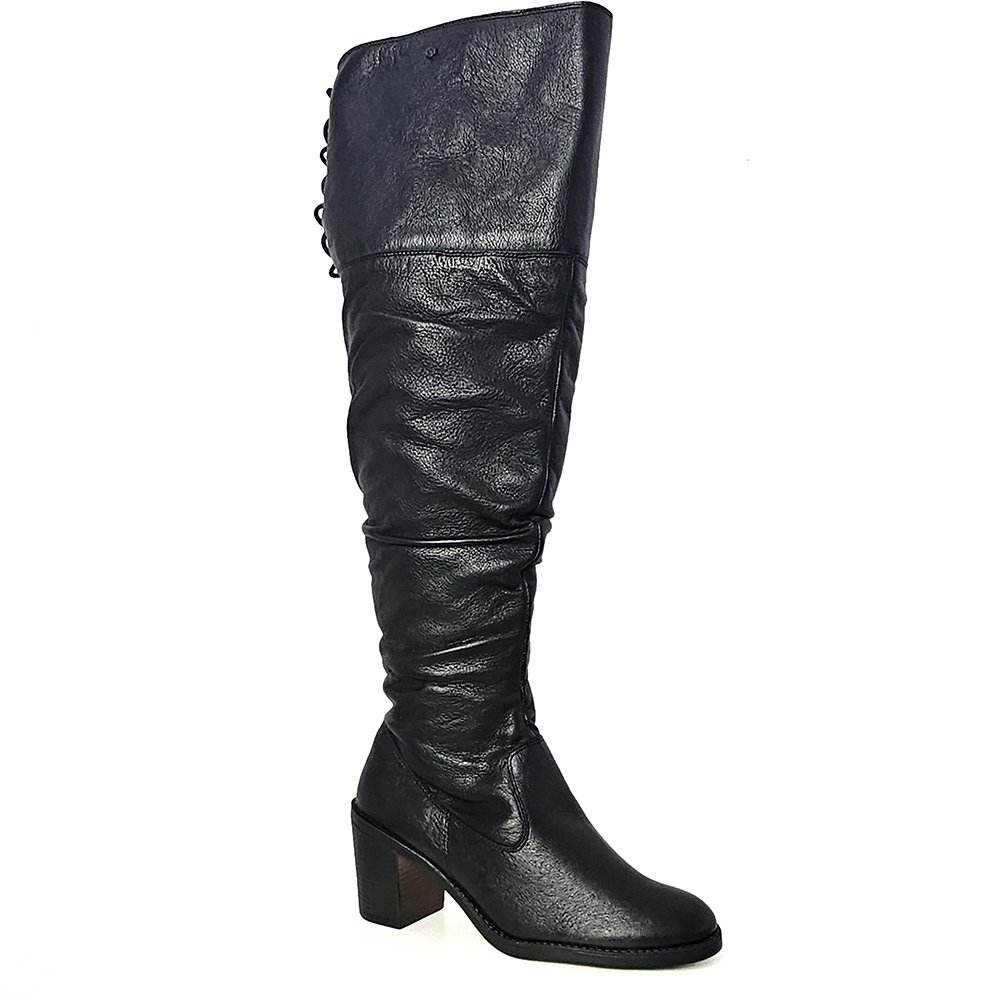 Bota Feminina JUD007 Couro Preto Preto 2