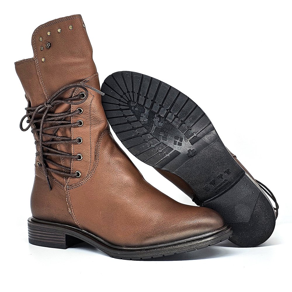 Bota Feminina DIA028 Couro Mogno Marrom 4