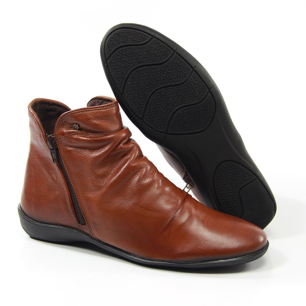 Bota Feminina ANG820E Couro Mogno Marrom 2