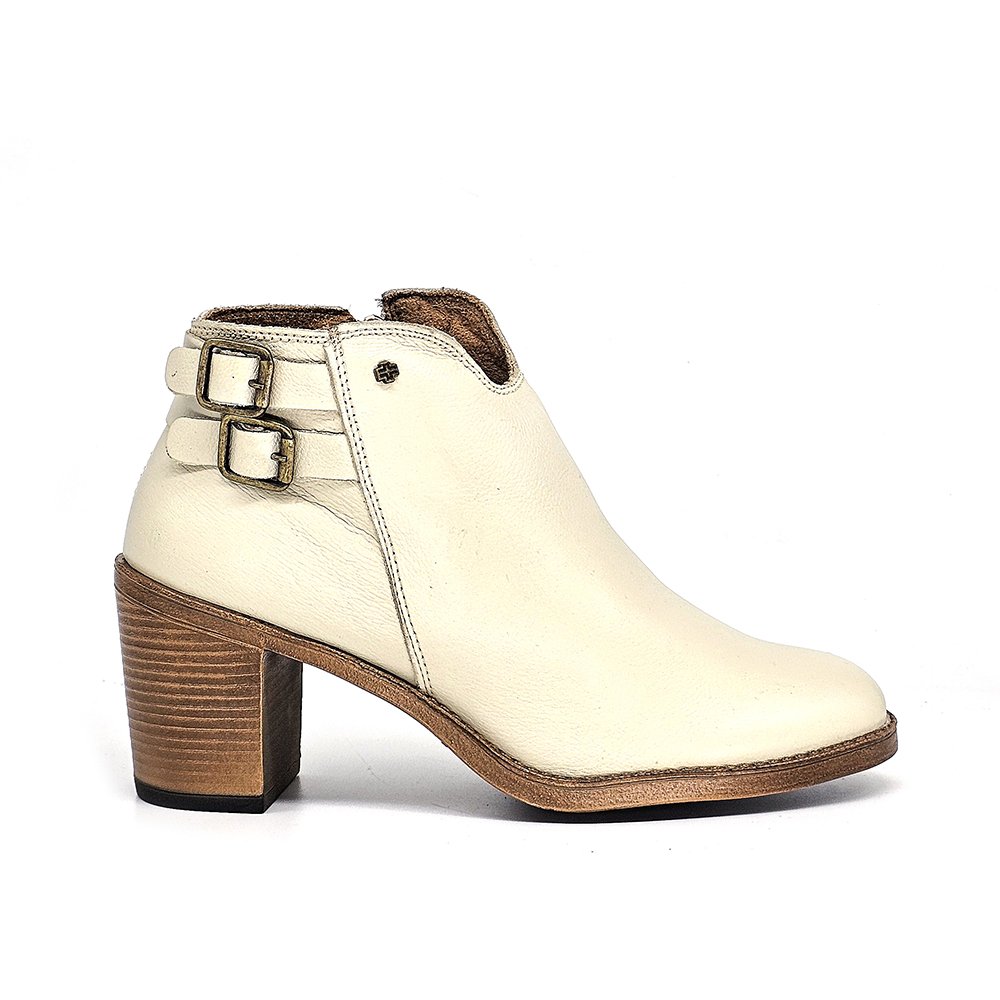 Bota Feminina JUD006 Couro Off White