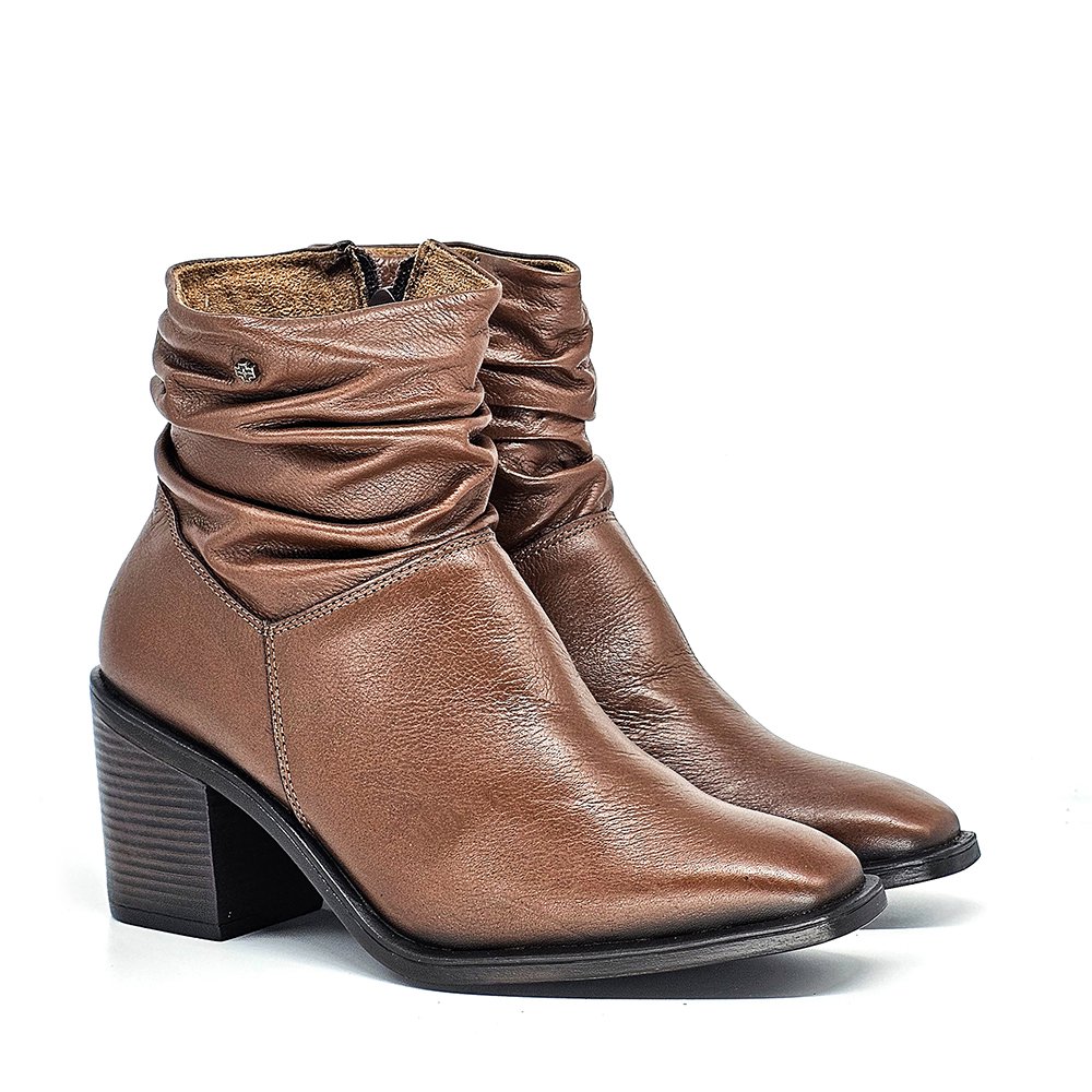 Bota Feminina KAR004 Couro Mogno Marrom 3