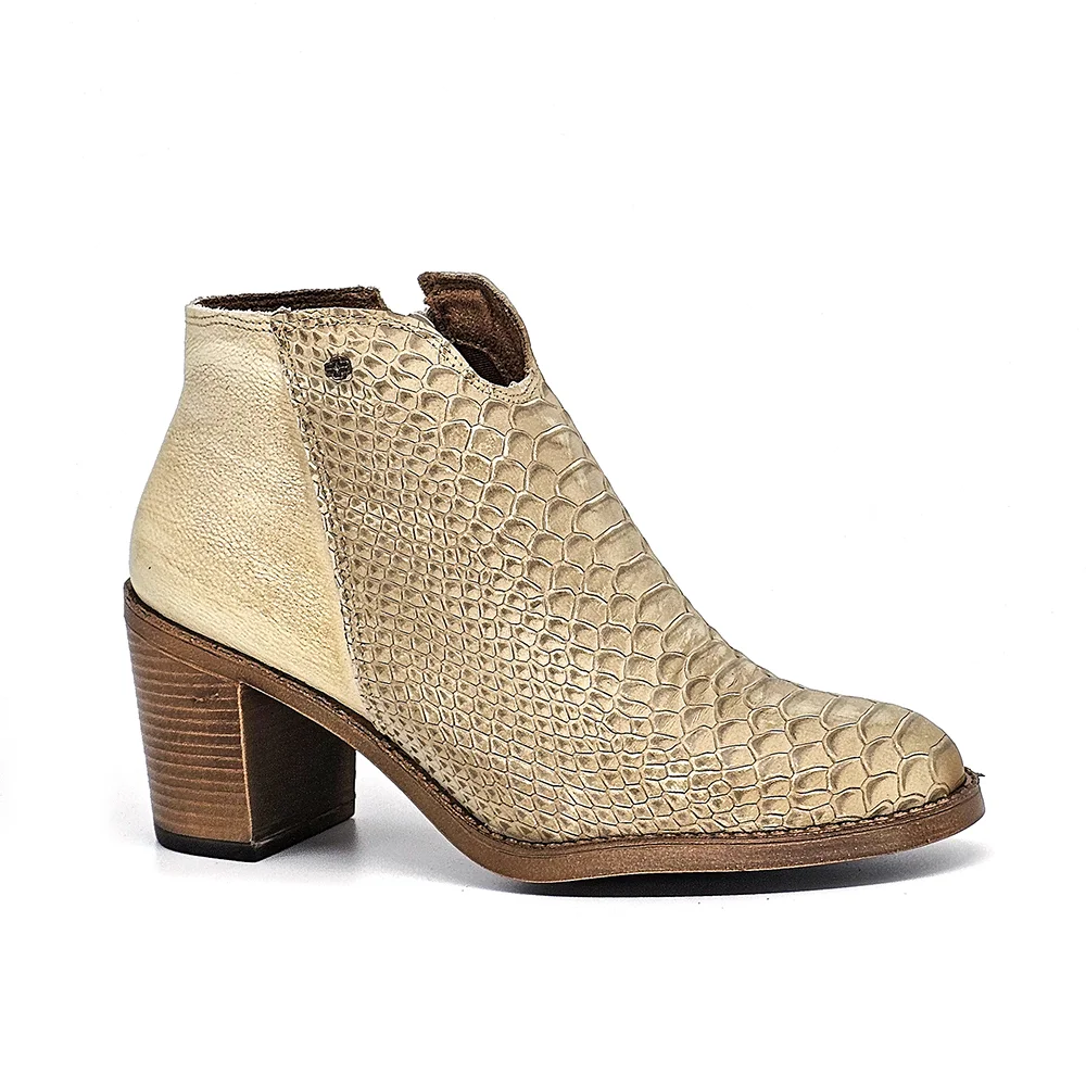 Bota Feminina ELO001V Couro Anac Off Velutto Amendoa Off White/Amendoa 2