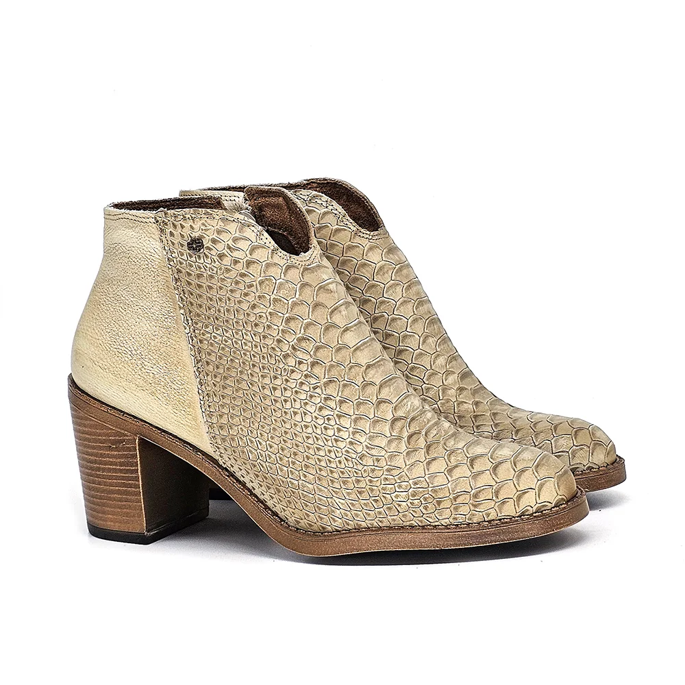 Bota Feminina ELO001V Couro Anac Off Velutto Amendoa Off White/Amendoa 4