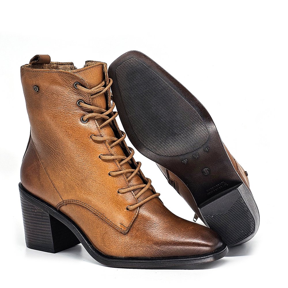 Bota Feminina KAR003 Couro Tan Ferrugem Marrom 3