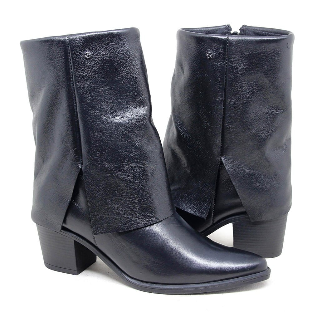 Bota Feminina LOR005 Couro Preto Preto 3