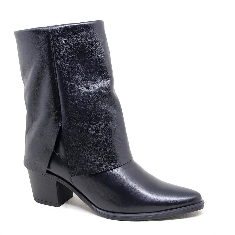 Bota Feminina LOR005 Couro Preto Preto 4