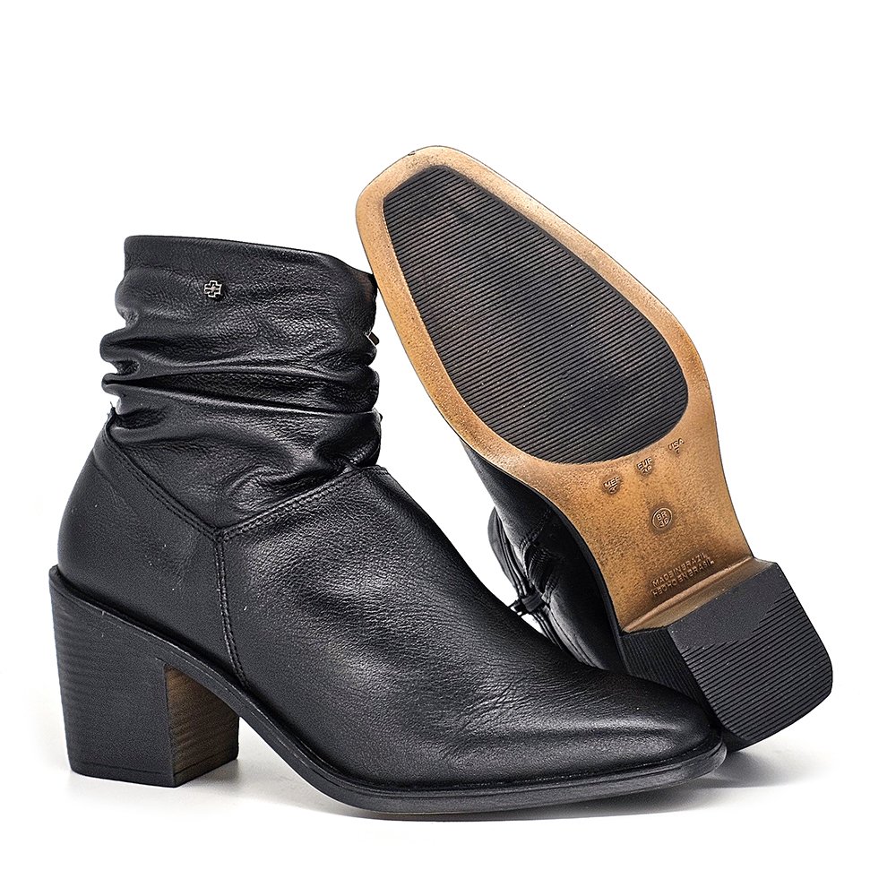 Bota Feminina KAR004 Couro Preto Preto 4