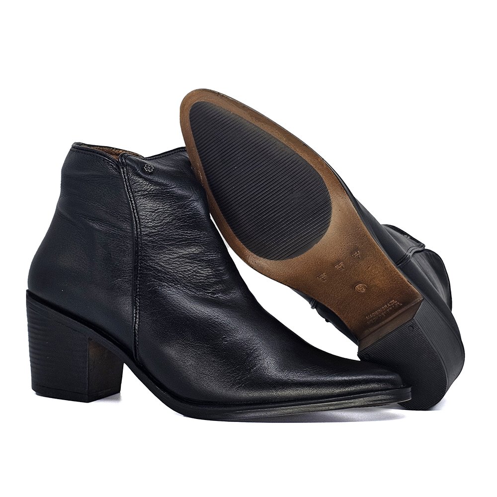 Bota Feminina LOR011 Couro Preto Preto 4