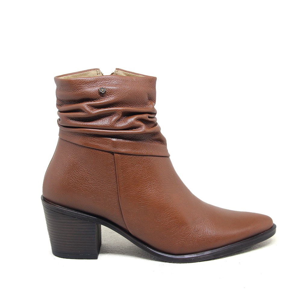 Bota Feminina LOR009 Couro Mogno Marrom 2