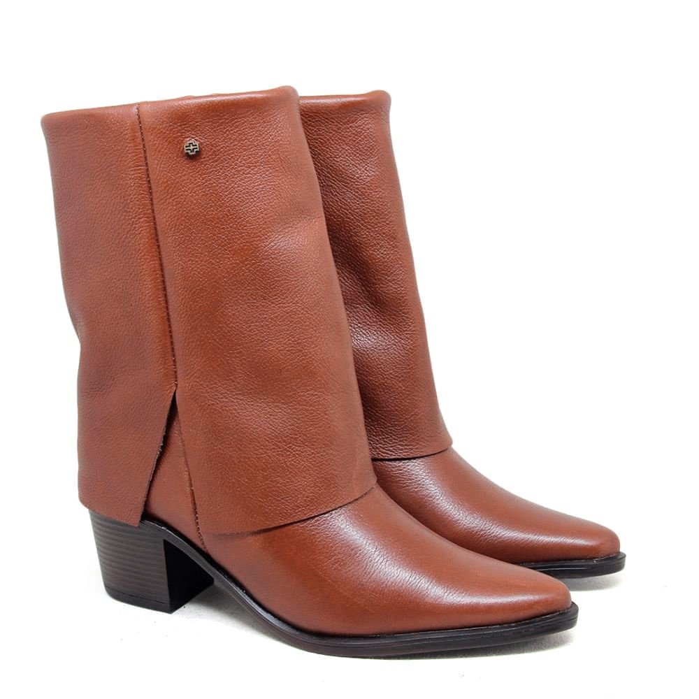 Bota Feminina LOR005 Couro Mogno Marrom 2