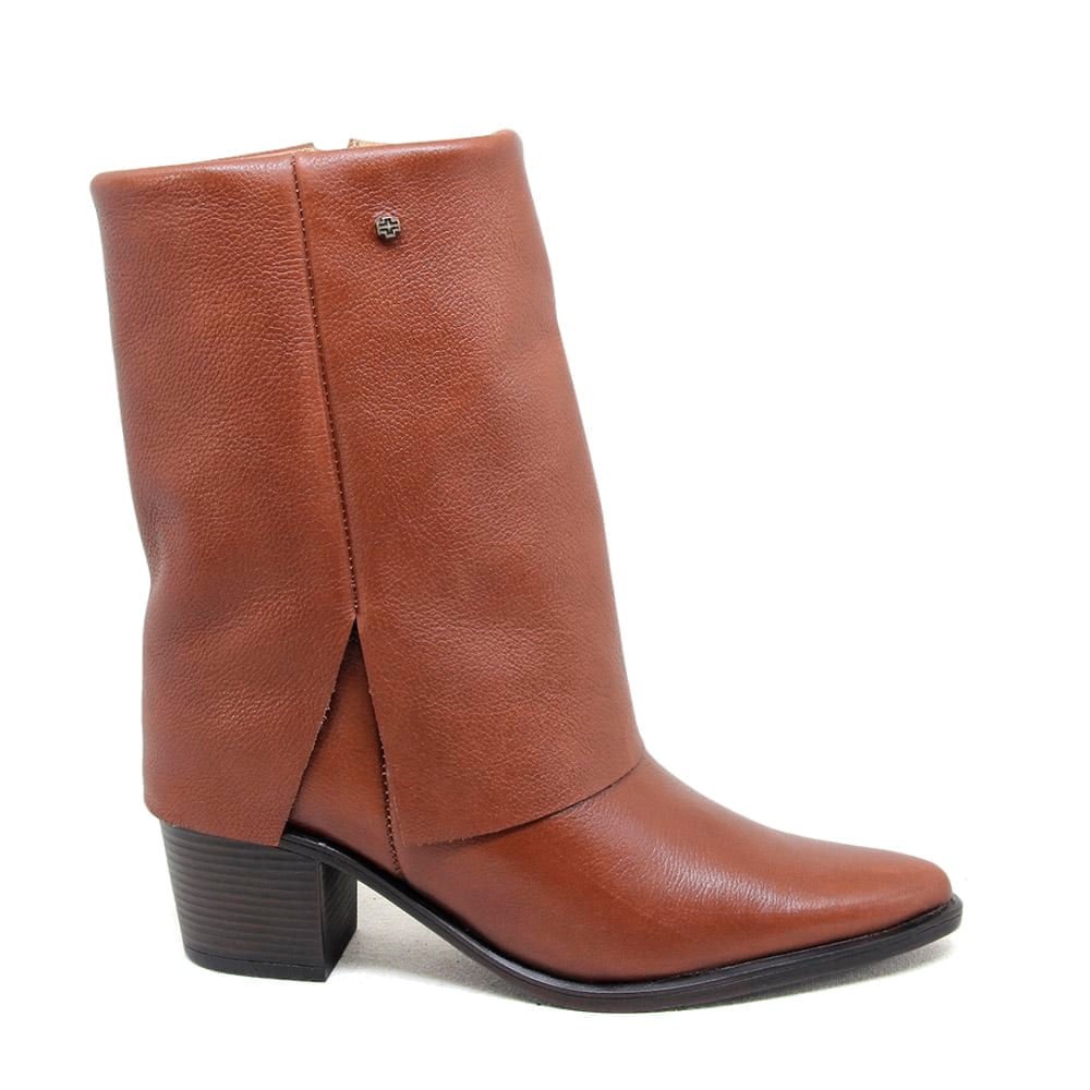 Bota Feminina LOR005 Couro Mogno