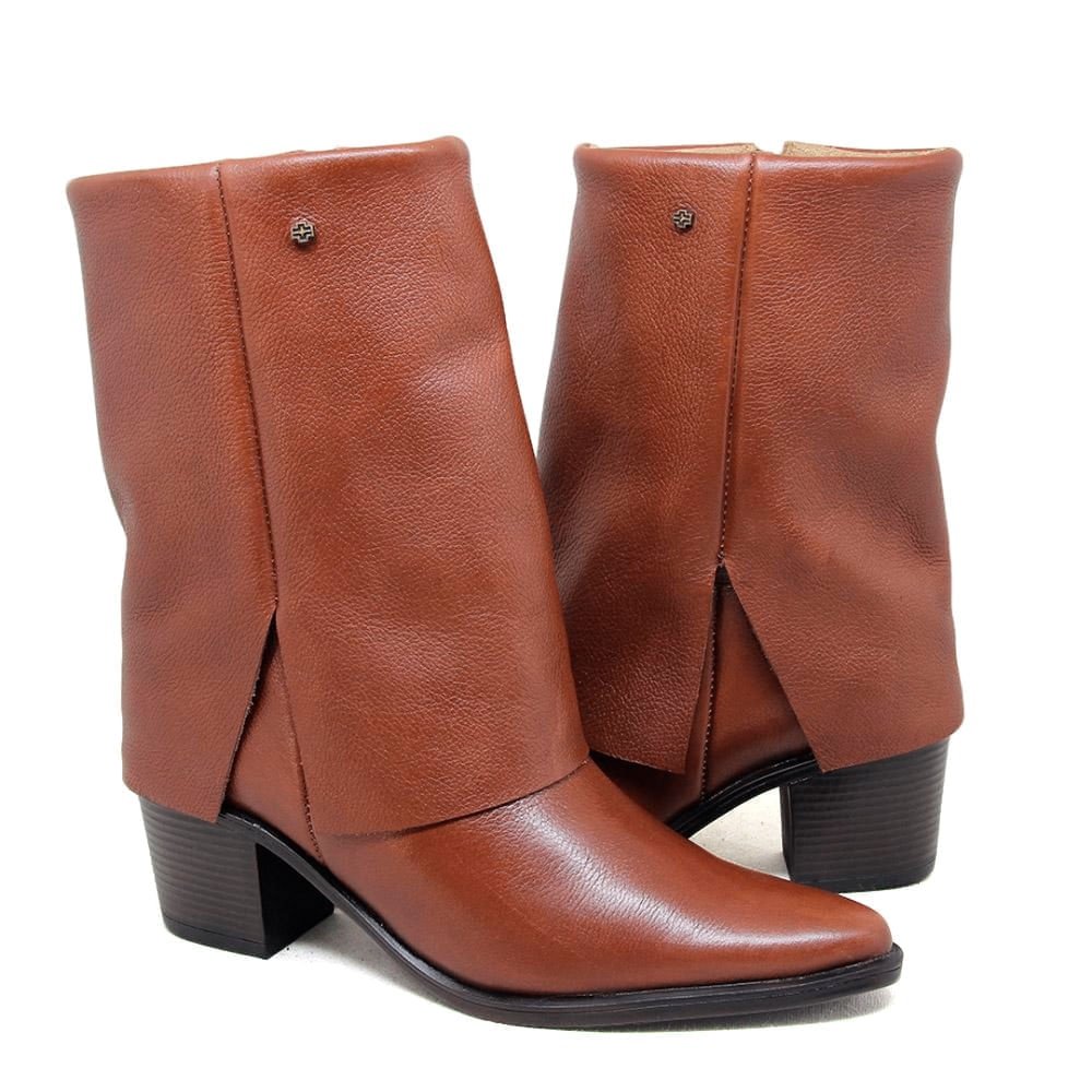 Bota Feminina LOR005 Couro Mogno Marrom 3