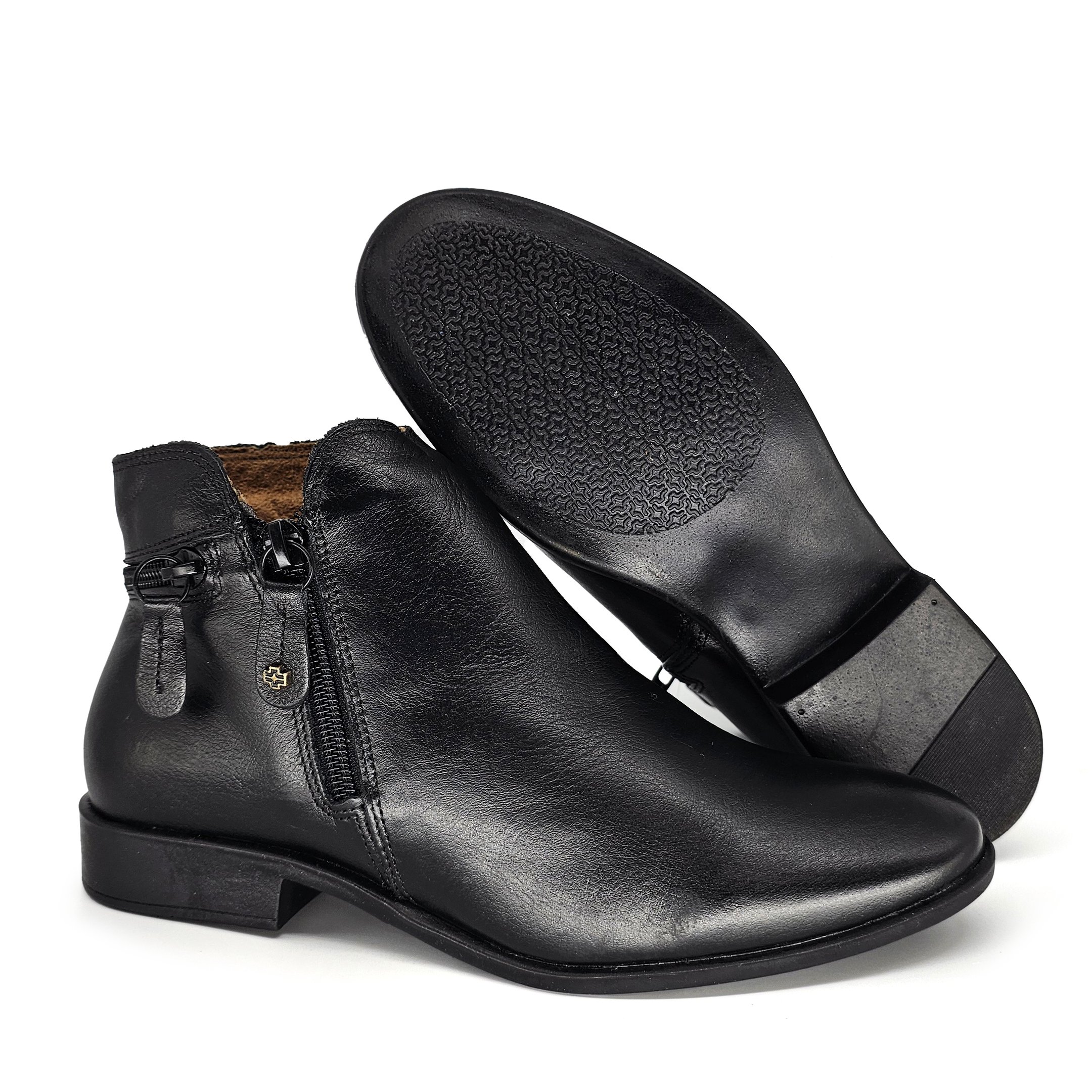 Bota Feminina LUN002E Couro Preto Preto 2