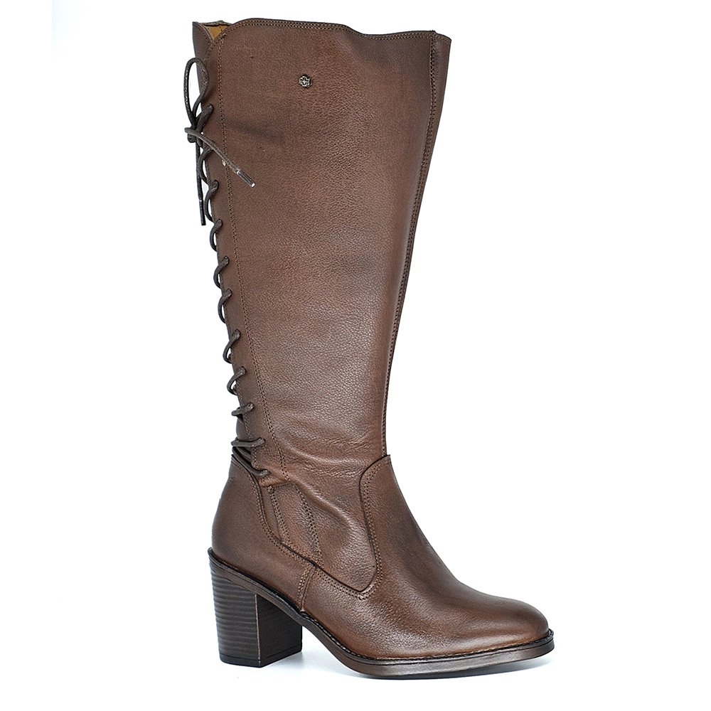 Bota Feminina ELO003 Couro Mogno Marrom 3