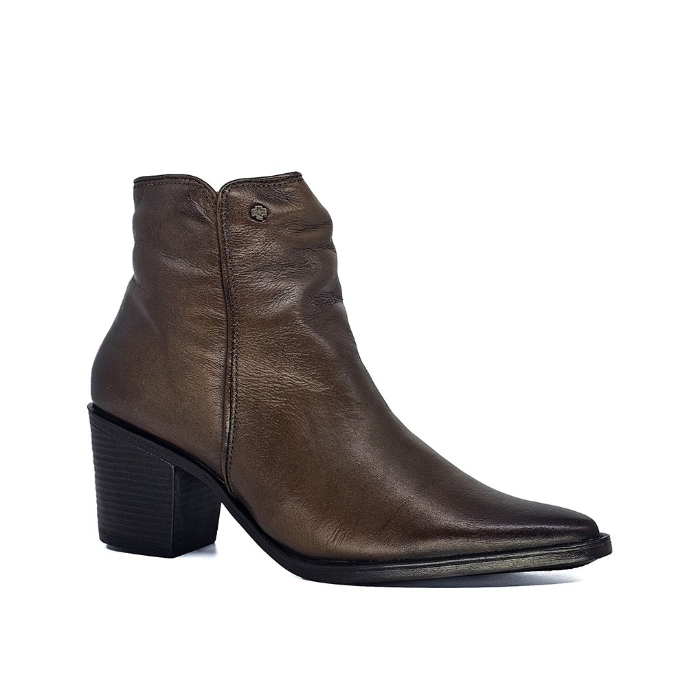 Bota Feminina LOR011 Couro Terracota Ferrugem Marrom 2