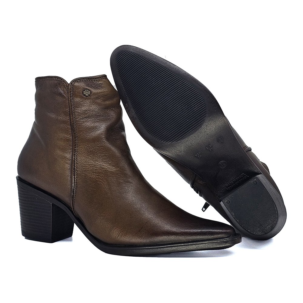 Bota Feminina LOR011 Couro Terracota Ferrugem Marrom 4