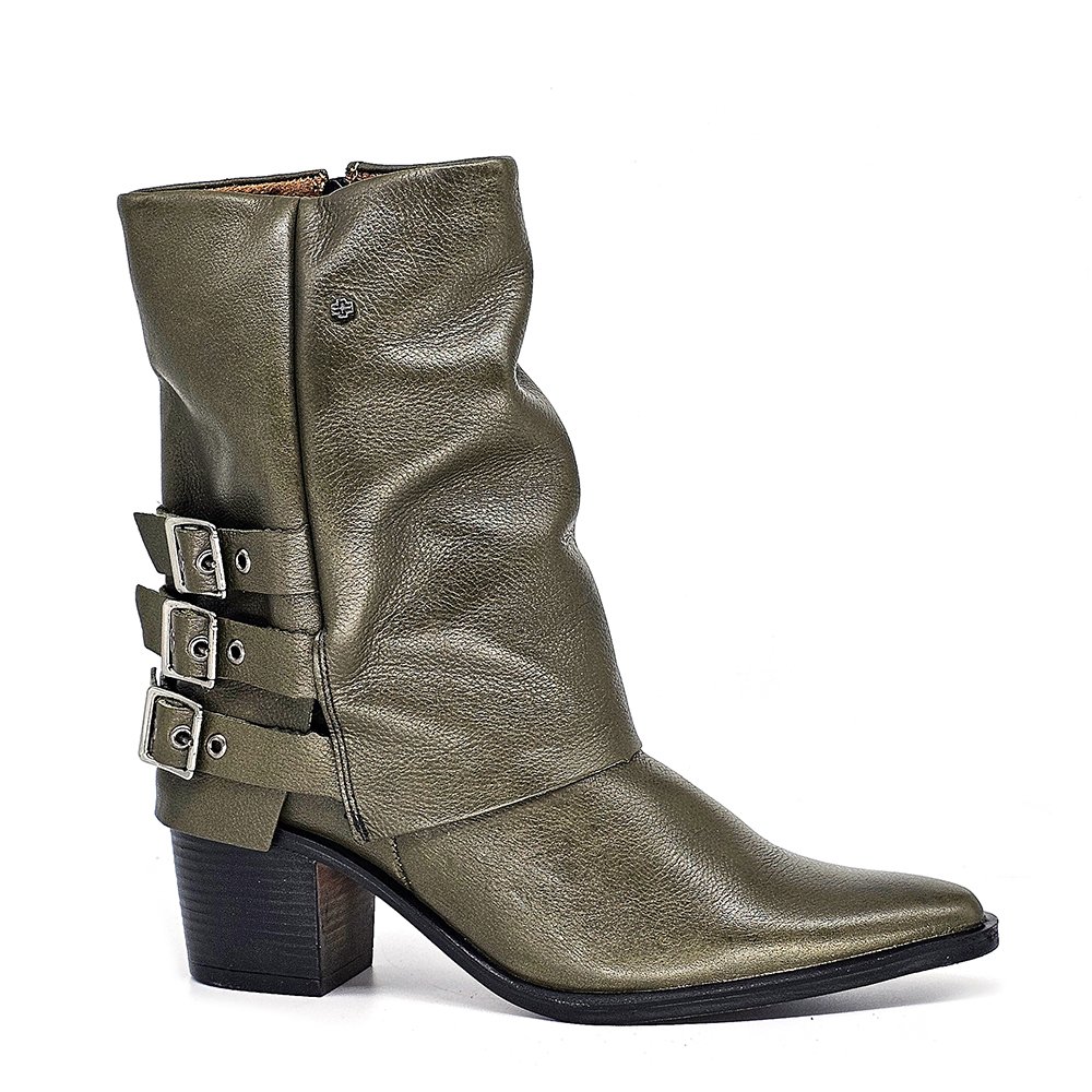 Bota Feminina LOR014 Couro Militar Militar 2
