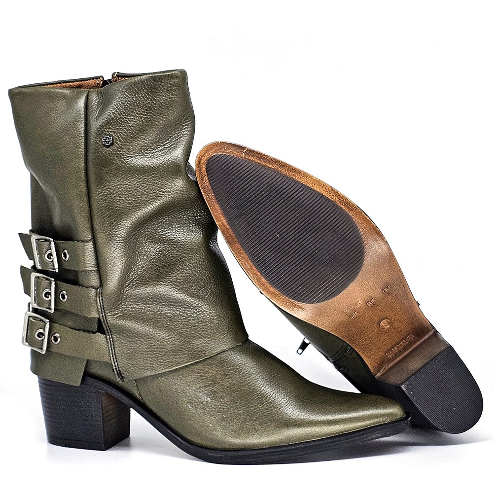 Bota Feminina LOR014 Couro Militar Militar 4