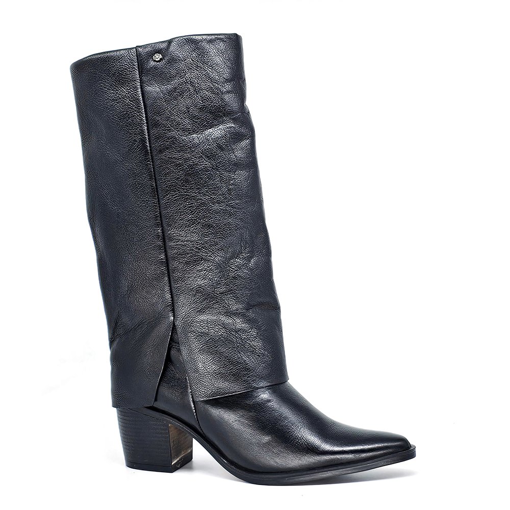 Bota Feminina LOR015 Couro Preto Preto 2