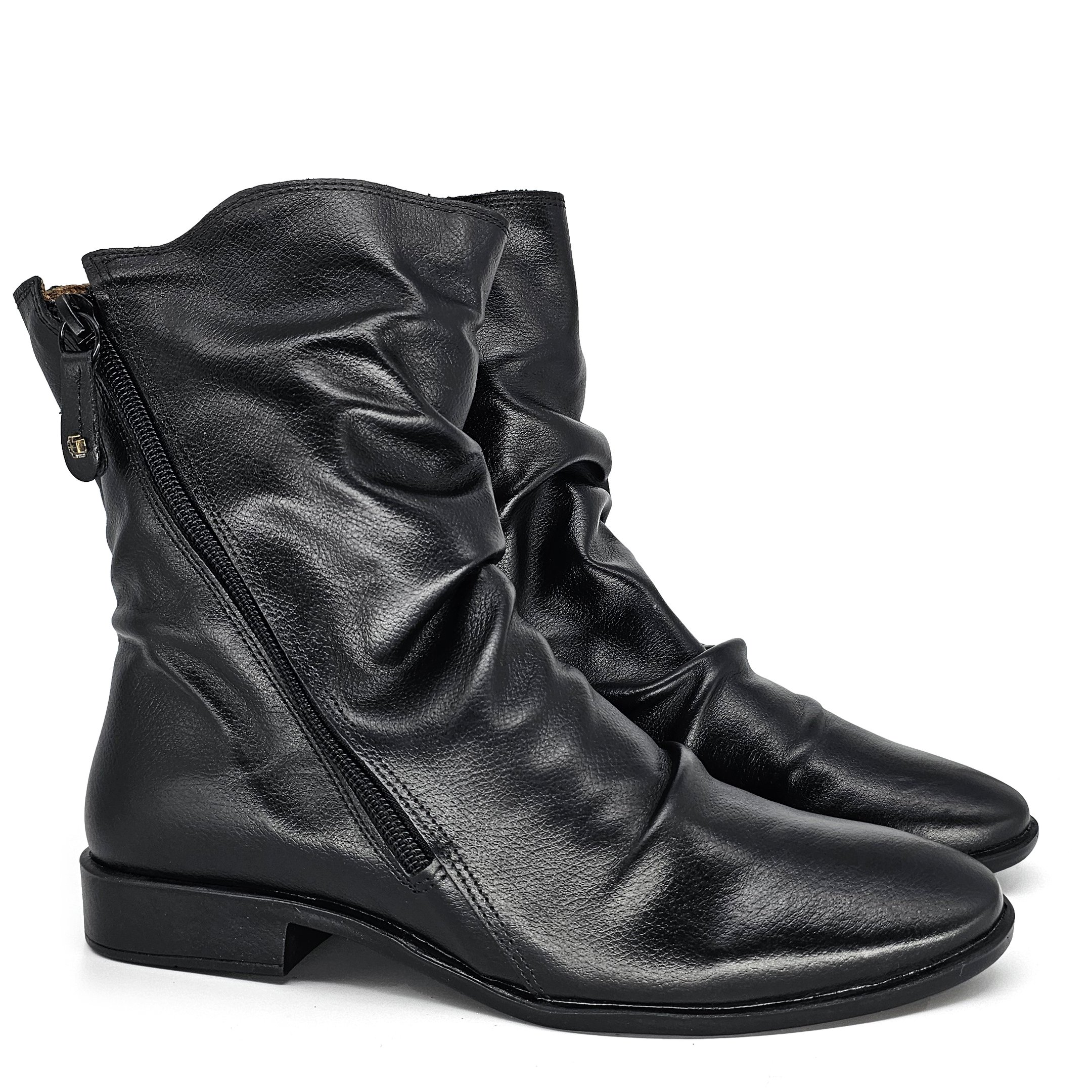 Bota Feminina LUN004E Couro Preto Preto 4