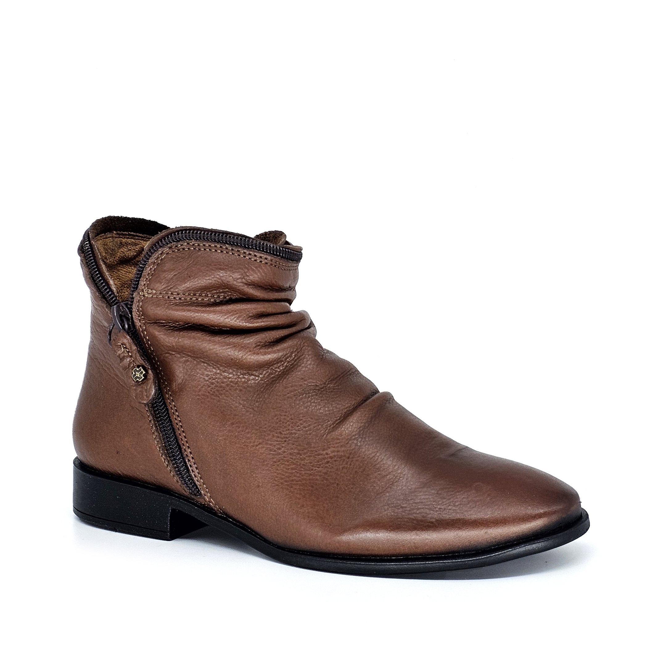 Bota Feminina LUN611E Couro Mogno