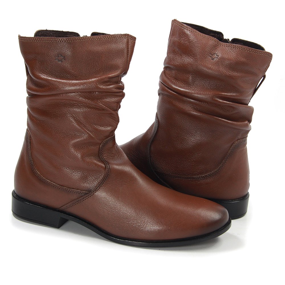 Bota Feminina LUN674E Couro Mogno Marrom 2